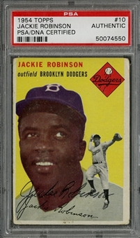 1954 Topps Jackie Robinson #10 Signed Card - PSA DNA Authentic